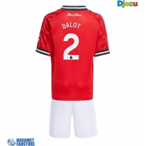 Manchester United Diogo Dalot #2 Domaci Dres za djecu 2025-26 Kratak Rukav (+ Kratke hlače)